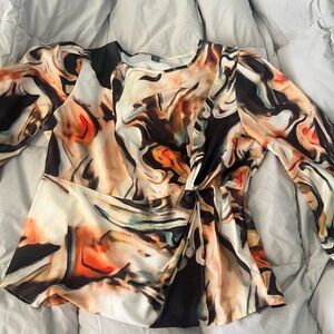 SHEIN Multicolor Abstract Blouse